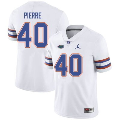 Men's Florida Gators #40 Jesiah Pierre NCAA Jordan Brand White Authentic Stitched College Football Jersey OSI4762NZ